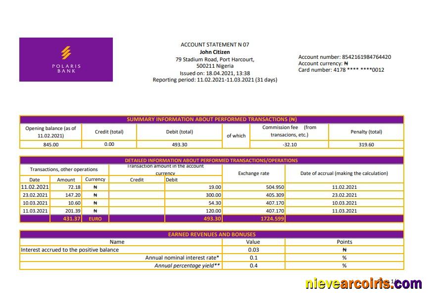 Nigeria Polaris excel pdf